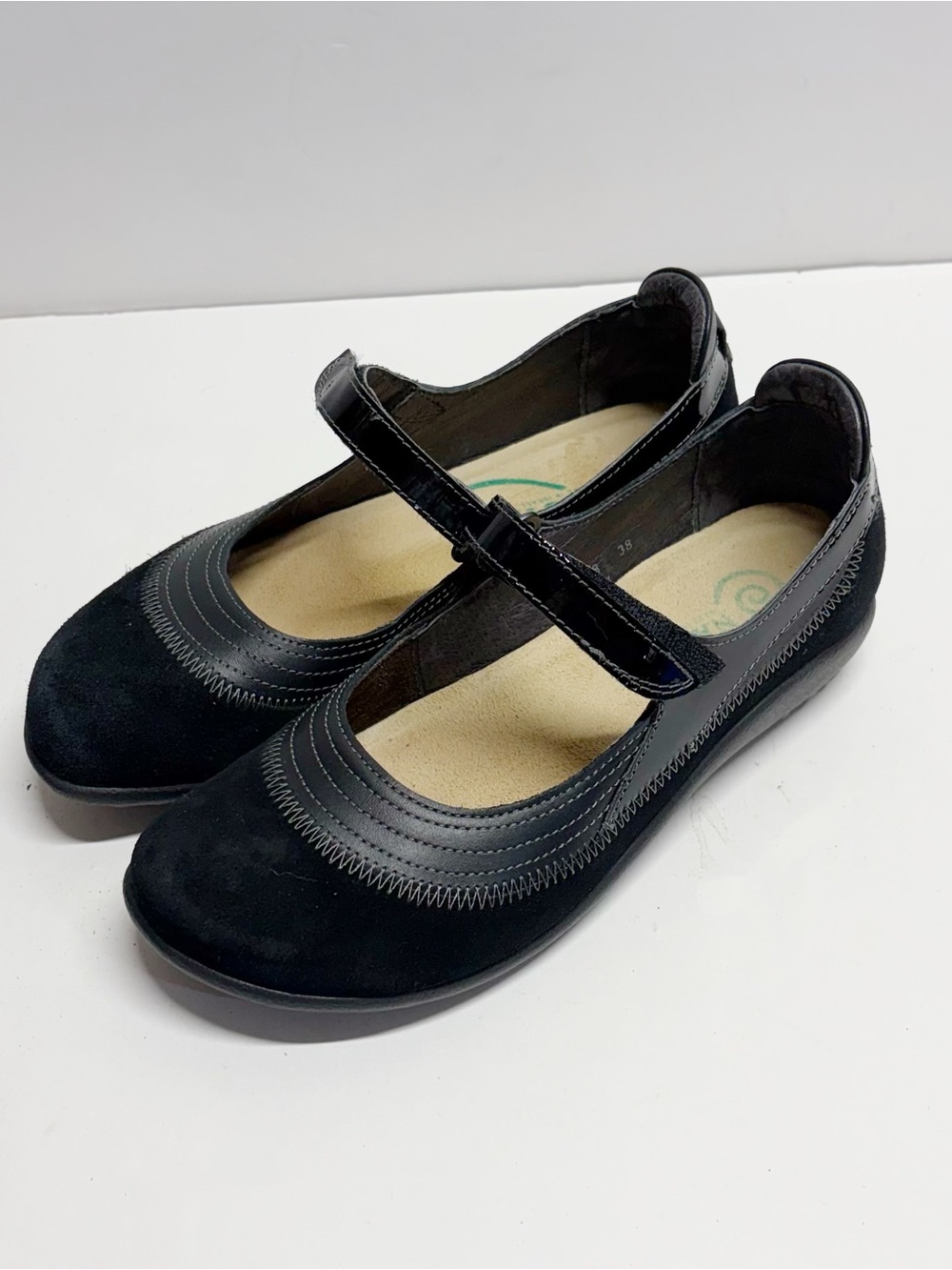 Naot Black Mary Jane Flats with Adjustable Strap